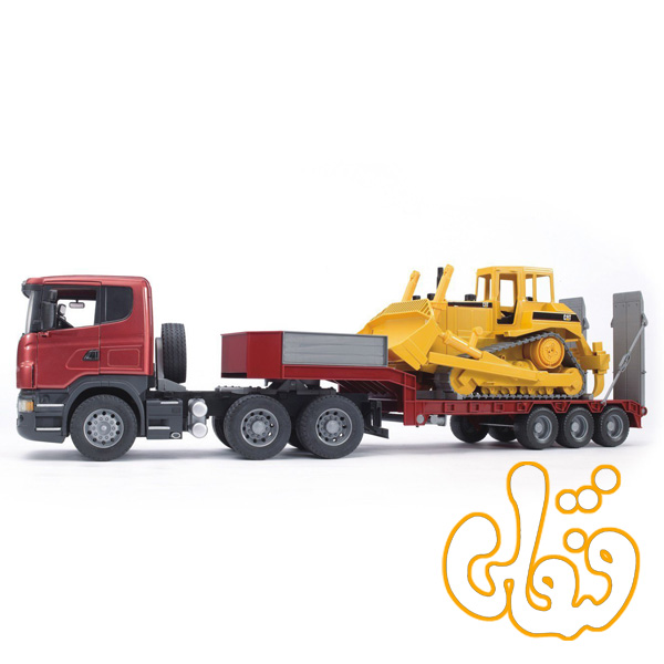 02813-2 MACK Granite Low loader truck with JCB 4CX Backhoe loader 02813