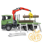 Scania R-Serie Holztransport- LKW, Ladekran,Greifer+3Baumst. 03524