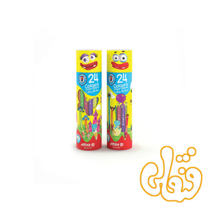 مداد رنگی 24 رنگ استوانه ای آریا 3052