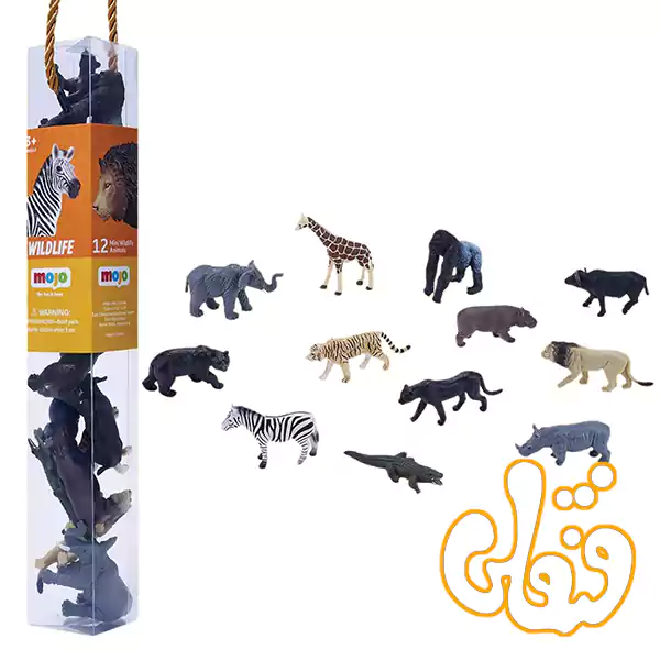 مجموعه 12 عددی حیوانات وحشی موجو Wild Animals Tube 380057 مجموعه 12 عددی حیوانات وحشی موجو Wild Animals Tube 380057