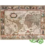 پازل 2000 قطعه نقشه جهان از سال ۱۶۵۰ میلادی رونزبرگر Map of the World from 1650 16633 - Image 2