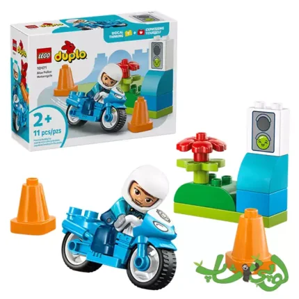 ساختنی لگو داپلو موتورسیکلت پلیس آبی Blue Police Motorcycle 10471